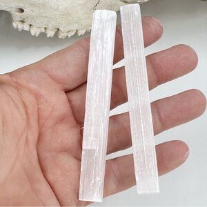 2 for 10 Small Natural white selenite crystal Wand, crystal of the moon​